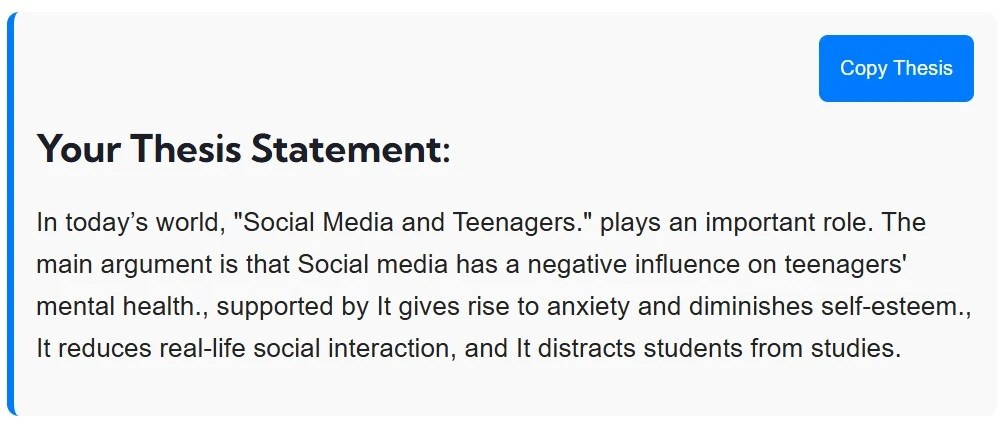 Thesis Statement Generator Free Guide