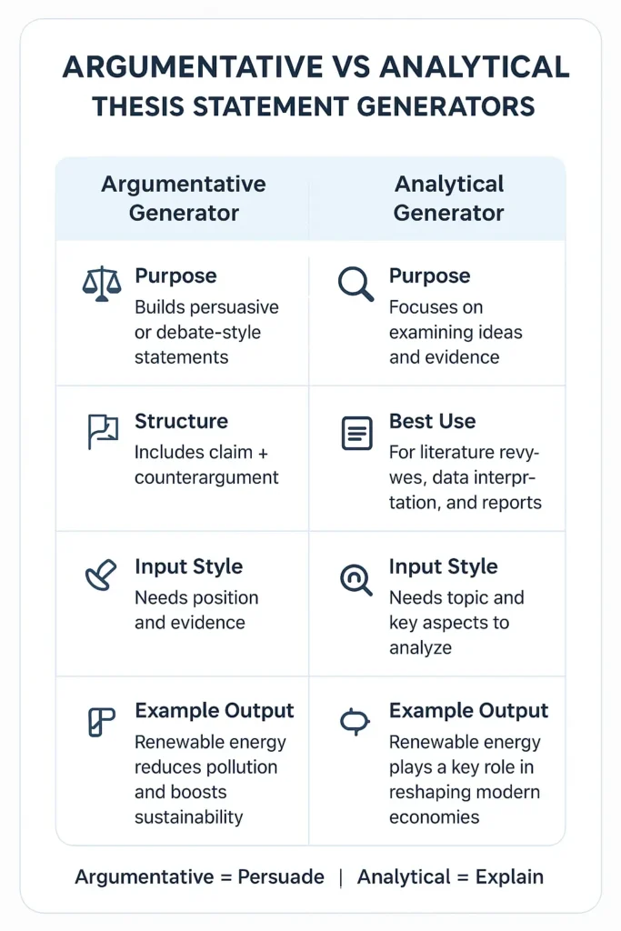 Argumentative vs Analytical Thesis Statement Generators.