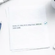 Featured image showing an academic paper with a highlighted ACS-style journal citation, representing accurate chemistry citations.